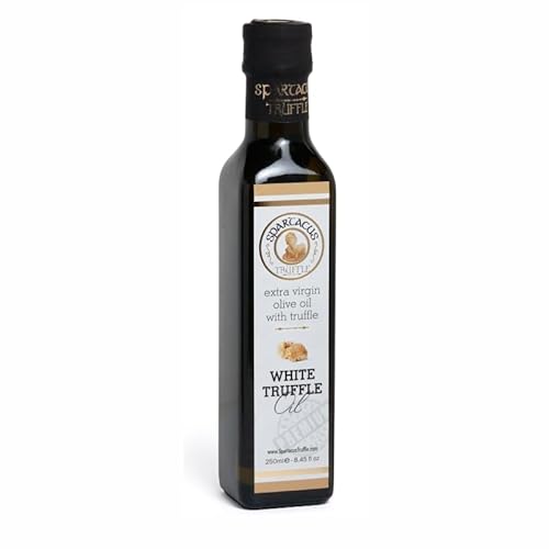Spartacus Olivenöl Extra mit weißem Trüffel | Gönnen Sie sich kulinarische Spitzenleistungen | Ausgesuchtes Olivenöl mit weißem Trüffel für Feinschmecker (1er Pack) von Spartacus Truffle