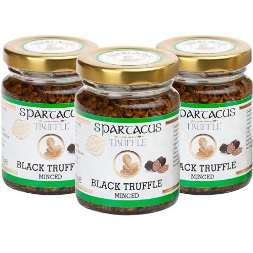 Spartacus Schwarzer Gehackter Trüffel | Gönnen Sie sich kulinarische Exzellenz | Erlesene schwarze Trüffel für Feinschmecker (40g) (3er Pack) von Spartacus Truffle