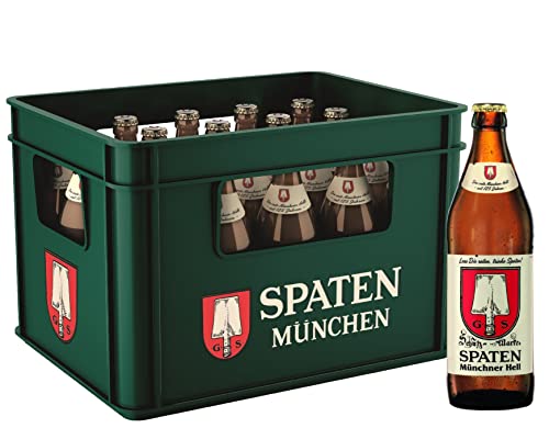 SPATEN Münchner Hell Flaschenbier, MEHRWEG im Kasten, Helles Bier aus München (20 x 0.5 l) von Spaten