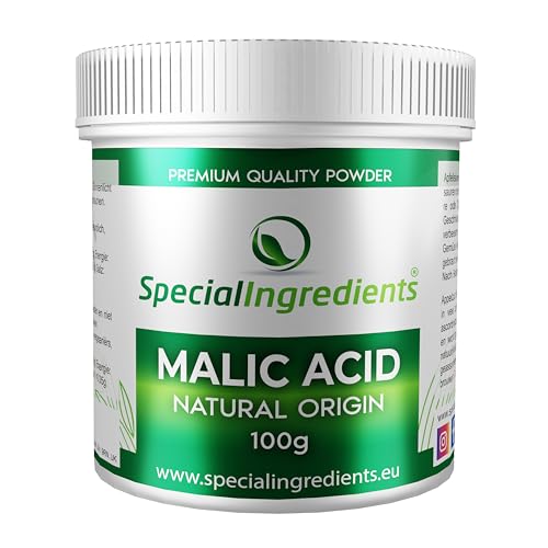 Special Ingredients Apfelsäure Pulver (Malic Acid) - Premium Qualität Extra Feines Pulver - Vegan, GVO-frei, Glutenfrei - Recycelbarer Behälter (100g) von Special Ingredients