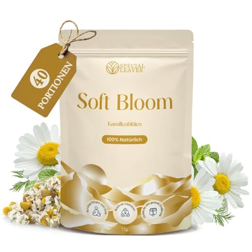 Special Leaves Soft Bloom Kamillentee, 75g loser Kräutertee aus 100% Kamillenblüten, Koffeinfrei und Ohne Zuckerzusätze, Sanfter Geschmack für Entspannung und Wohlbefinden von Special Leaves