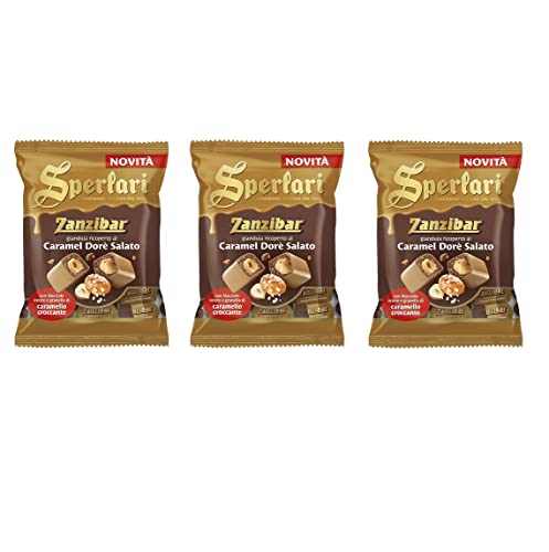3x Sperlari Zanzibar Caramel Dorè Salato Pralinen aus Gianduja-Haselnuss-Milchschokolade mit Überzug Weiße Karamell-Schokolade 117g 3x Sperlari Zanzibar Caramel Dorè Salato Pralinen aus Gianduja-Haselnuss-Milchschokolade mit Überzug Weiße Karamell-Schokolade 117g von Sperlari Zanzibar