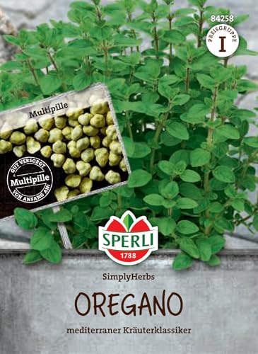 Sperli Oreganosamen SimplyHerbs 84258 - mediterraner Kräuterklassiker - einfache Aussaat - Multipille, Kräutersamen, italienische Kräuter Samen von Sperli