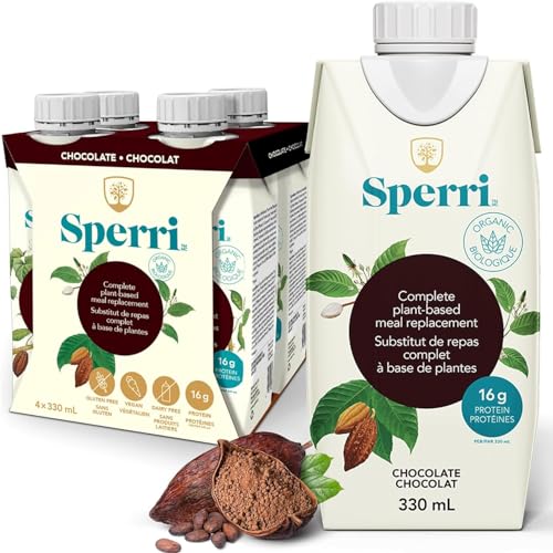 Sperri - Kompletter pflanzlicher Mahlzeitersatz & Proteinshake - Schokolade, 330 ml Flasche (12 Stück) - trinkfertig - Milchfrei, glutenfrei, frei von üblichen Allergenen von Sperri