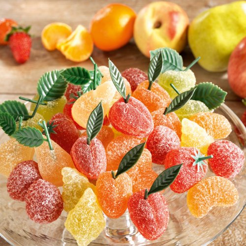 Pâte de Fruits 550g (1 Packung) Geleefrüchte aus Fruchtmark. Aromatisch und fruchtig im Geschmack. Mit Pektin aus dem Apfel (Gelantine-Ersatz) hergestellt. von Lambertz