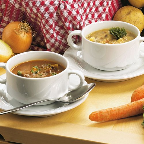 Suppen "Hausmacher-Suppen" 4 x 400 ml (1 Packung)- Hausmacher Gulaschsuppe, Feinschmecker Rindfleischsuppe, Feinschmecker Kartoffelsuppe, Delikatess Linsensuppe von Lambertz
