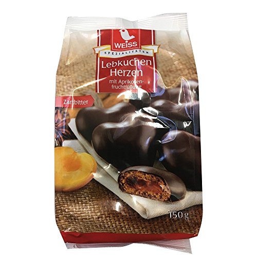 Weiss gefüllte Lebkuchen-Herzen, Zartbitter-Schokolade 6 x 150 g Weiss gefüllte Lebkuchen-Herzen, Zartbitter-Schokolade 6 x 150 g von Spezialitäten-Haus G. Schulteis GmbH