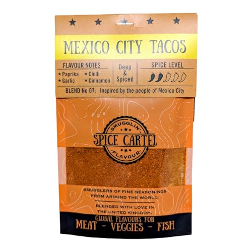 Die Mexiko -Stadt -Tacos von Spice Cartell. Perfekt, um Ihren Tacos & Fajitas einen neuen Lebensvertrag zu geben! 35 wiederverschließbares Beutel. Hand in Großbritannien gemacht. von Spice Cartel