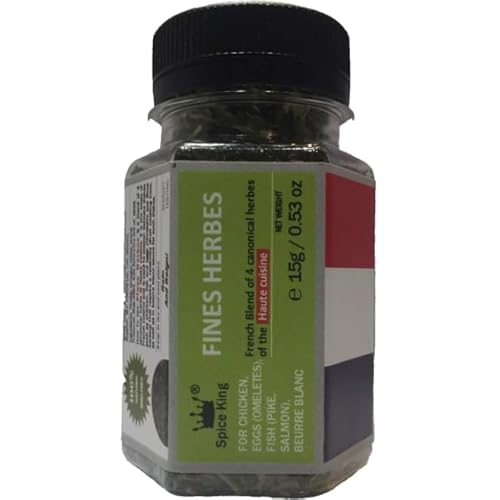 Fines Herbes Spice King Französische Mischung aus 4 Kräutern – Kerbel, Schnittlauch, Petersilie, Estragon, 15 g Fines Herbes Spice King Französische Mischung aus 4 Kräutern – Kerbel, Schnittlauch, Petersilie, Estragon, 15 g von Spice King