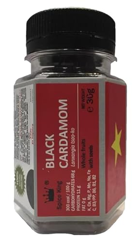 Spice King Black Cardamom Tsao Ko Whole Pods, Lanxangia tsao-ko, Red Vietnamese Cardamom, 30 g (1.05 oz) von Spice King