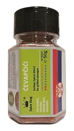 Spice King Cevapcici Serbische Gewürzmischung für Grillwürste, mittelscharf, 50 g Spice King Cevapcici Serbische Gewürzmischung für Grillwürste, mittelscharf, 50 g von Spice King