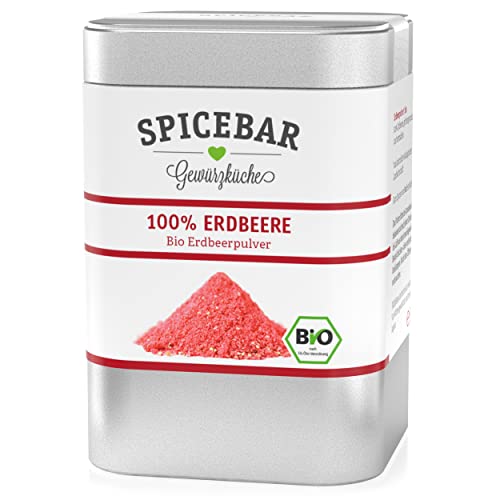 Spicebar Erdbeerpulver Bio - 50 Gramm - Fruchtpulver gefriergetrocknet aus 100% Erdbeeren - ideal für Porridges, Smoothies, zum Backen oder als Topping für Quarkspeisen von Spicebar Gewürzküche