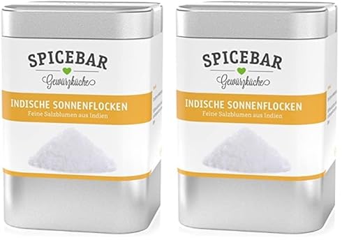 Spicebar Indische Sonnenflocken, Feine Salzblumen aus Indien, Gourmet-Salz (1 x 60g) (Packung mit 2) von Spicebar Gewürzküche