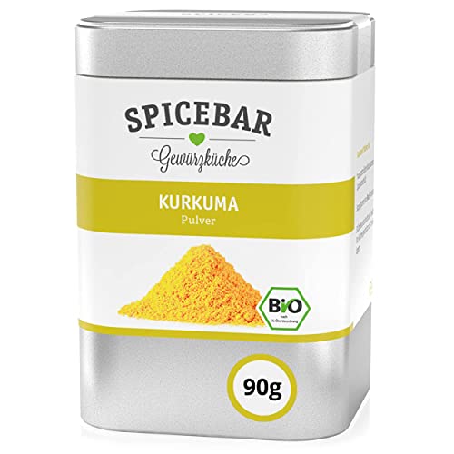 Spicebar - Kurkuma - Bio Kurkuma Pulver aus Indien mit hohem Curcumin-Gehalt - Premium Curcuma-Gewürz gemahlen im Profi-Streuer (90g) von Spicebar Gewürzküche