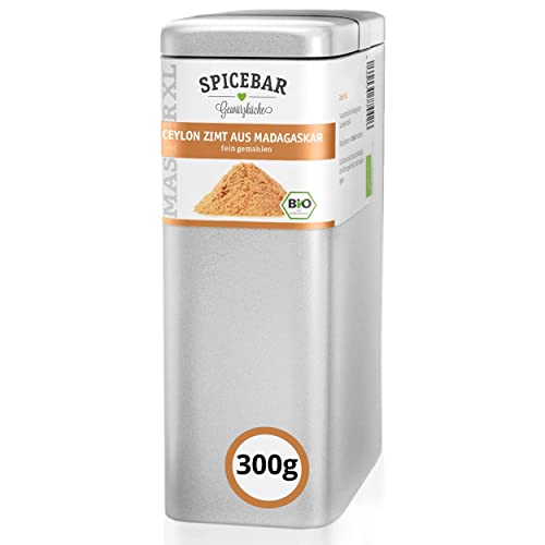 Spicebar Ceylon Zimt Pulver - 300 Gramm - Zimtpulver Gewürz in Premium Bio Qualität im Profi Streuer von Spicebar Gewürzküche