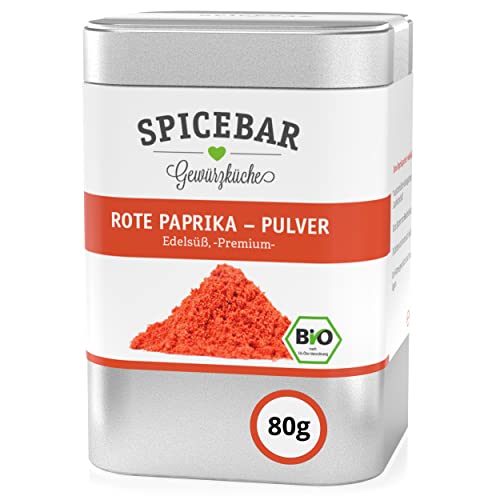 Spicebar Gewürze - Paprika edelsüß (rot) - Bio Paprikapulver aus Spanien - Paprikagewürz gemahlen im Profi-Streuer (80g) von Spicebar Gewürzküche