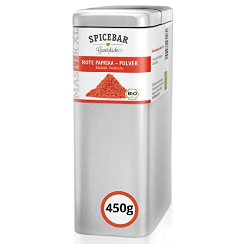 Spicebar Gewürze - Paprika edelsüß (rot) - Bio Paprikapulver - Paprikagewürz gemahlen im XL-Streuer (450g) von Spicebar Gewürzküche