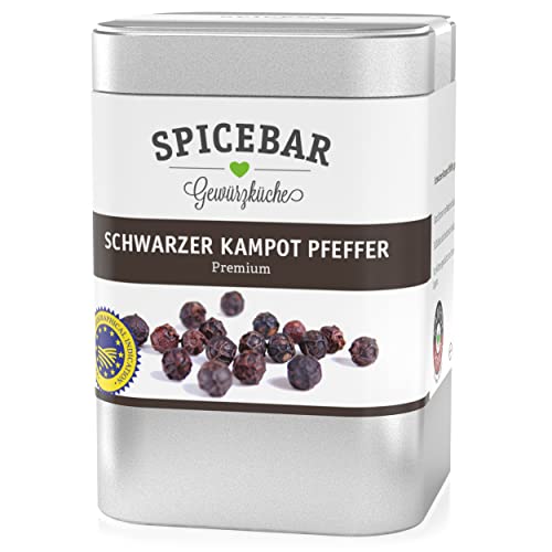 Spicebar Schwarzer Kampot Pfeffer, Premiumqualität aus Kambodscha, (1 x 60g) von Spicebar Gewürzküche