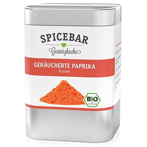 Spicebar Paprika geräuchert (100g) - geräuchertes Paprikapulver Bio aus Spanien (fein gemahlen) - Paprika-Gewürz im recyclebaren Aroma-Streuer von Spicebar Gewürzküche