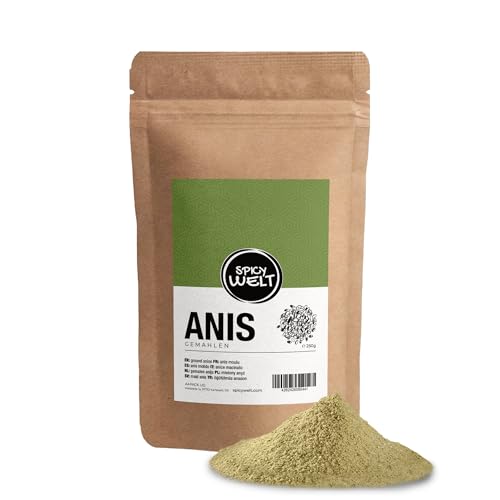 Spicy Welt Anis Gemahlen (250g) – Anispulver | Für Plätzchen, Gebäck & Brot, Zum Backen | Aromatisch, Süßlich & Fein | 100% Natürlich & Ohne Zusätze von Spicy Welt