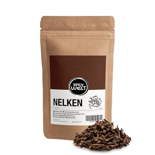 Spicy Welt Nelken ganz - Handverlesene, getrocknete Gewürznelken, 100% naturrein zum Kochen & Backen (500g) von Spicy Welt