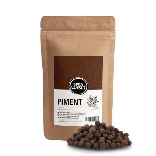 Spicy Welt Piment Ganz (250g) – Ganze Pimentkörner für Suppen, Saucen, Marinaden & Backkreationen | Aromatisches Allround-Gewürz für Herzhafte & Süße Gerichte | 100% Naturrein, Ohne Zusätze von Spicy Welt