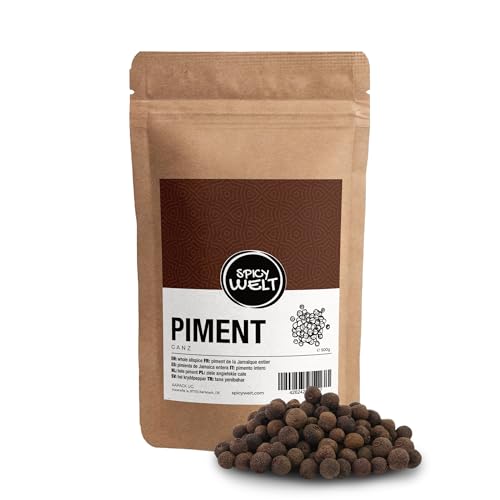 Spicy Welt Piment ganz - 100% naturrein Pimentkörner, Pimentsamen ohne Zusätze (500g) von Spicy Welt