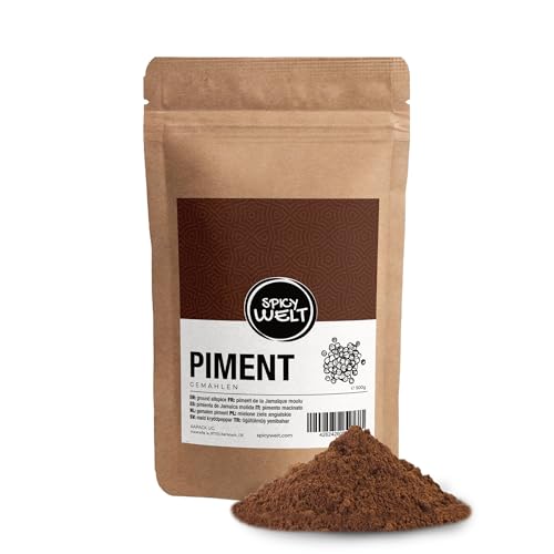Spicy Welt Piment Gemahlen (500g) – Pimentpulver | Für Lebkuchen, Backen & Würzen, Fleischgerichte | Aromatisches Allround-Gewürz für Herzhafte & Süße Gerichte | 100% Natürlich & Ohne Zusätze von Spicy Welt