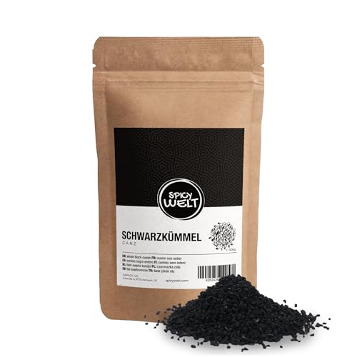 Spicy Welt Schwarzkümmel Ganz (500g) – Schwarzkümmel Samen für Fladenbrot, Currys & Dals, Zum Würzen | Aromatisch, Würzig & Charakteristisch | 100% Naturrein, Ohne Zusätze von Spicy Welt