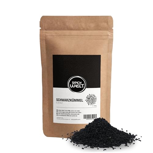 Spicy Welt Schwarzkümmel Ganz (100g) – Schwarzkümmel Samen für Fladenbrot, Currys & Dals, Zum Würzen | Aromatisch, Würzig & Charakteristisch | 100% Naturrein, Ohne Zusätze von Spicy Welt