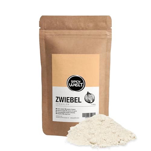 Spicy Welt Zwiebelpulver (250g) – Zwiebel Gemahlen | Für Soßen & Suppen, Marinaden & Rubs | Aromatisch, Herzhaft & Fein | 100% Naturrein, Ohne Zusätze von Spicy Welt