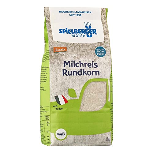 SPIELBERGER MÜHLE Milchreis, Rundkorn, weiß, 1kg von Spielberger Mühle