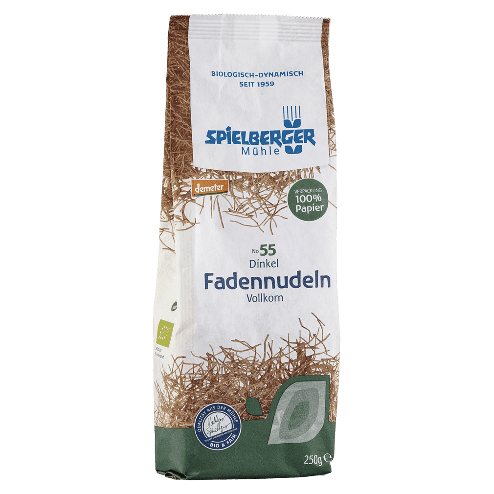 Bio Dinkel Fadennudeln Vollkorn Bio Dinkel Fadennudeln Vollkorn von Spielberger