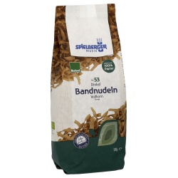 Dinkel-Vollkorn-Bandnudeln in Papierverpackung von Spielberger