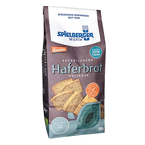 Haferbrot Backmischung, glutenfrei, demeter 6 x 500 gr von Spielberger