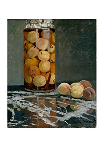Spiffing Prints Claude Monet - Jar of Peaches - Small - Semi Gloss - Framed von Spiffing Prints
