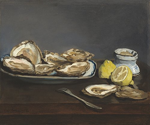 Spiffing Prints Edouard Manet - Oysters - Large - Matte - Brown Frame von Spiffing Prints