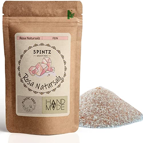 SPINTZ 1500g Rosa Natursalz fein - Speisesalz feine Körnung - Kristallsalz aus Pakistan - Premium Gourmet Salz gemahlen- Ideal zum Kochen - naturrein ohne Rieselhilfen | plastikfrei verpackt von SPINTZ