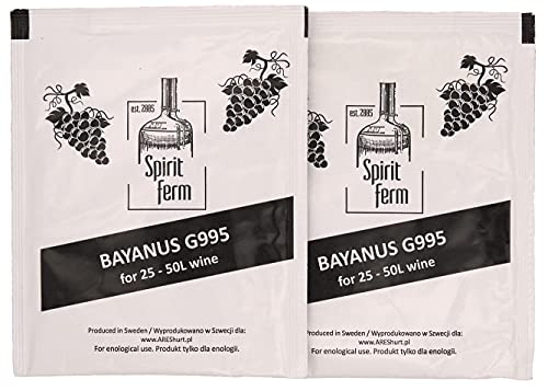 2x WEINHEFE für bis zu 100L - UNIVERSAL Hefe Weißwein und Rotwein Naturhefe Wein von Spirit Ferm