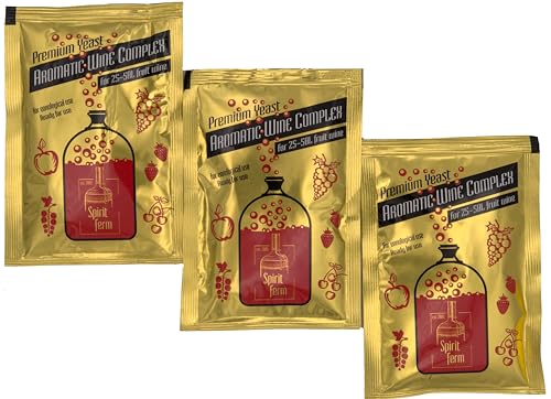 3x Spiritferm Weinhefe (inkl. + Hefenährsalz + Enzyme) 40g für bis zu 50 Liter 15-16% - Wein Hefe Weißwein und Rotwein von Sattie