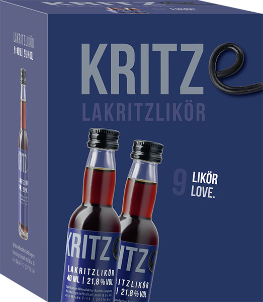 Kritze Lakritz Likör 21,8% vol. 9x40ml von Spirituosen Manufaktur Bartels-Langness