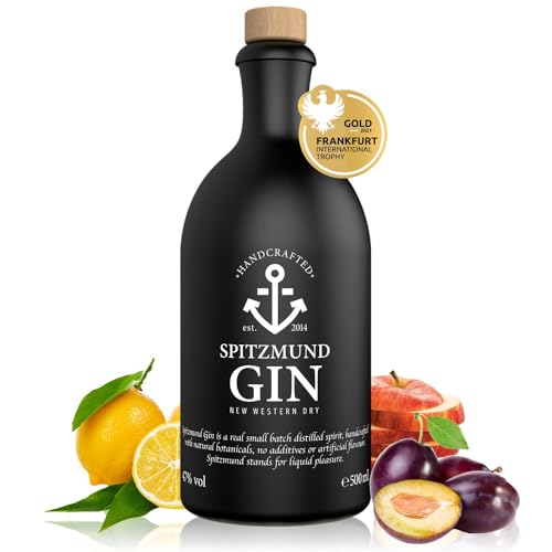 Spitzmund Anker Gin 47% vol | Handcrafted Premium Gin aus Deutschland | Wacholder, Pflaume, Apfel, Zitrus | Perfekt mit Tonic Water | Ideal für Tonic & Cocktails (0,5l / 500ml) von Spitzmund