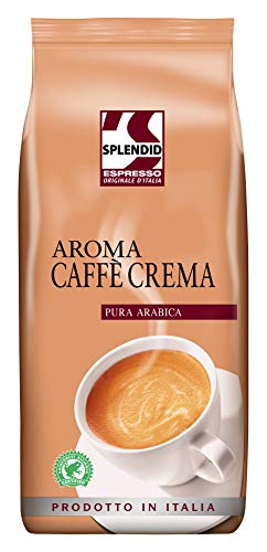 Splendid Aroma Caffè Crema, ganze Espresso Bohnen 1kg, 100% Arabica, auch ideal für Cappuccino & Latte Macchiato von Splendid
