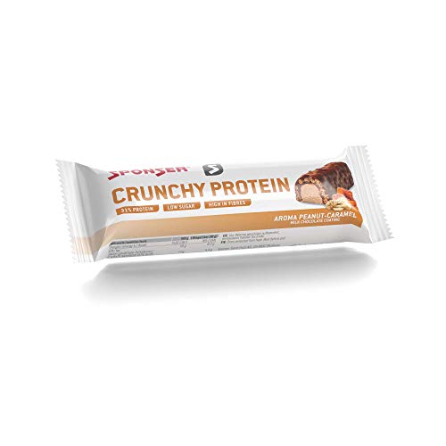 Sponser Crunchy Protein Bar 12 x 50g im Display Geschmack Peanut-Caramel Milk Chocolate von Sponser
