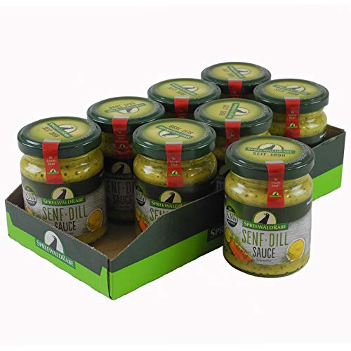 Senf-Dill Sauce mit Honig 8er Set (8 Gläser à 120 ml) von Spreewald RABE