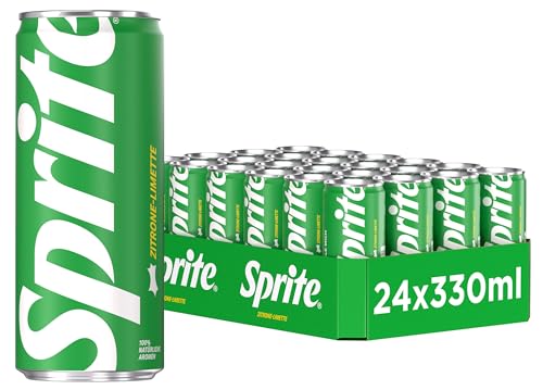 Sprite - spritziges Erfrischungsgetränk mit fruchtigem Geschmack aus Limetten und Zitronen - erfrischender Softdrink in Einweg Dosen (24 x 330 ml) von Sprite