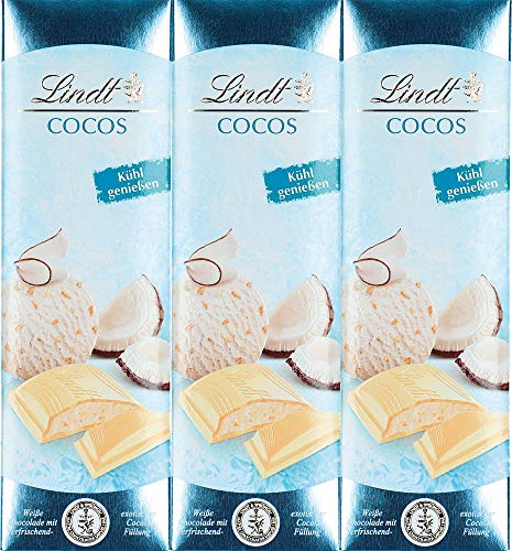 Lindt Sommer Tafeln Eis Schokolade Cocos Weisse Chocolade 3 x 100 gr. von Sprüngli
