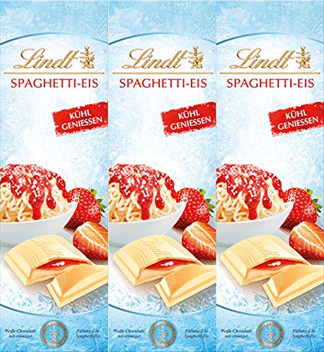 Lindt Spaghetti Eis Erdbeer Weisse Schokolade 3 x 100 gr. von Sprüngli