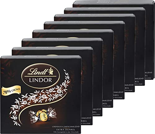 Lindt & Sprüngli Präsent Box Extra Dunkel 70% Kakao, 8er Pack = Karton, 8 x 186g von Sprüngli