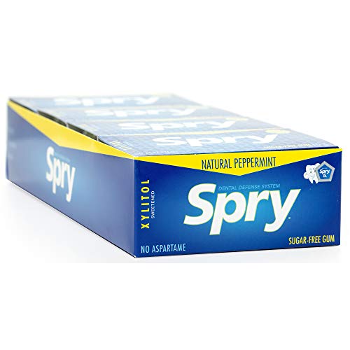 Spry Frisches Natürliches Xylitol Kaugummi Zahnpflege-System – Aspartamfrei, Zuckerfrei, Non-GMO, Glutenfrei (Pfefferminze, 10 Stück – 20 Packung) von Xlear